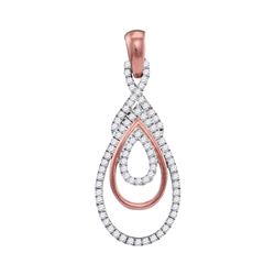 0.25 CTW Diamond Triple Nested Teardrop Pendant 10KT Rose Gold - REF-19Y4X