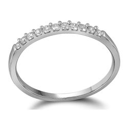 0.15 CTW Diamond Wedding Anniversary Ring 14KT White Gold - REF-14Y9X