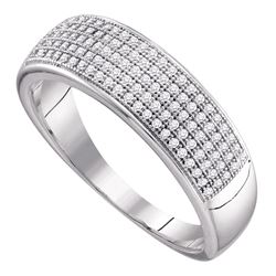 0.33 CTW Mens Diamond Wedding Ring 10KT White Gold - REF-30X2Y