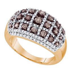 0.96 CTW Brown Color Diamond Fashion Ring 10KT Rose Gold - REF-75F2N