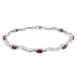 Genuine 2.01 ctw Ruby & Diamond Bracelet Jewelry 14KT White Gold - REF-82R3P