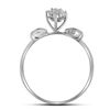 Image 2 : 0.10 CTW Prong-set Diamond Oval Cluster Ring 10KT White Gold - REF-10X5Y