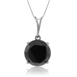 Genuine 3.5 ctw Black Diamond Necklace Jewelry 14KT White Gold - REF-139T6A