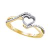 Image 1 : 0.07 CTW Diamond Simple Heart Ring 10KT Yellow Gold - REF-10M5H