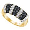 Image 1 : 0.75 CTW Black Color Diamond Ring 10KT Yellow Gold - REF-34M4H