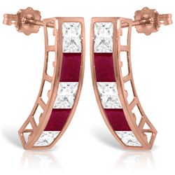 Genuine 4.7 ctw White Topaz Earrings Jewelry 14KT Rose Gold - REF-43W8Y