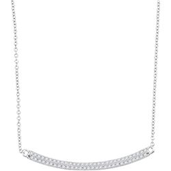 0.29 CTW Diamond Curved Horiontal Bar Pendant 10KT White Gold - REF-30Y2X