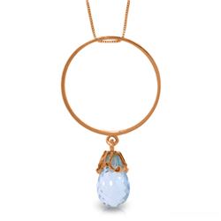 Genuine 3 ctw Blue Topaz Necklace Jewelry 14KT Rose Gold - REF-24K4V