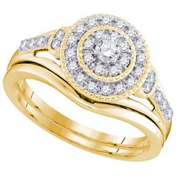 0.33 CTW Diamond Bridal Wedding Engagement Ring 10KT Yellow Gold - REF-49W5K