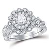 Image 1 : 0.99 CTW Diamond Ring 14KT White Gold - REF-286F2F