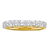 Image 1 : 1 CTW Pave-set Diamond Single Row Wedding Ring 14KT Yellow Gold - REF-134X9Y