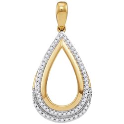 0.15 CTW Diamond Teardrop Cutout Pendant 10KT Yellow Gold - REF-19X4Y