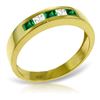 Genuine 0.63 ctw Emerald & White Topaz Ring Jewelry 14KT Yellow Gold - REF-49M2T