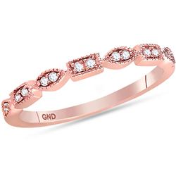 0.09 CTW Diamond Stackable Ring 14KT Rose Gold - REF-22H4M