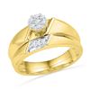 Image 1 : 0.13 CTW Diamond Cluster Bridal Engagement Ring 10KT Yellow Gold - REF-30M2H