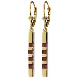 Genuine 0.70 ctw Garnet Earrings Jewelry 14KT Yellow Gold - REF-55K2V