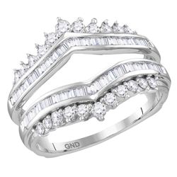 0.74 CTW Diamond Wrap Ring 14KT White Gold - REF-82F4N