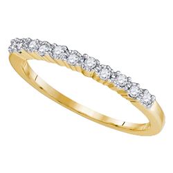 0.16 CTW Diamond Single Row Ring 10KT Yellow Gold - REF-18K2W