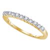 Image 1 : 0.16 CTW Diamond Single Row Ring 10KT Yellow Gold - REF-18K2W