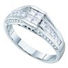 Image 1 : 1.02 CTW Diamond Cluster Bridal Engagement Ring 14KT White Gold - REF-104M9H