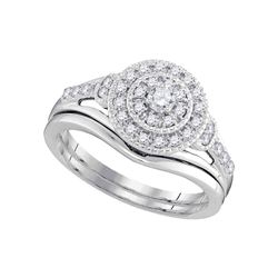 0.33 CTW Diamond Bridal Wedding Engagement Ring 10KT White Gold - REF-49Y5X