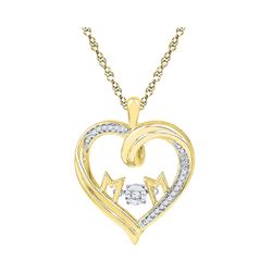 0.08 CTW Diamond Mom Heart Pendant 10KT Yellow Gold - REF-22N4F