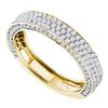 Image 1 : 0.83 CTW Pave-set Diamond Edged Ring 14KT Yellow Gold - REF-79W4K