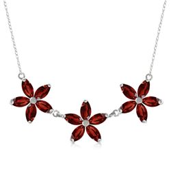 Genuine 4.2 ctw Garnet Necklace Jewelry 14KT White Gold - REF-60A7K