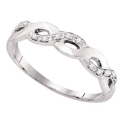 0.08 CTW Diamond Woven Ring 10KT White Gold - REF-8F9N