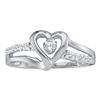Image 1 : 0.12 CTW Diamond Solitaire Heart Ring 14KT White Gold - REF-24X2Y