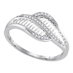 0.08 CTW Diamond Bypass Fashion Ring 10KT White Gold - REF-13N4F
