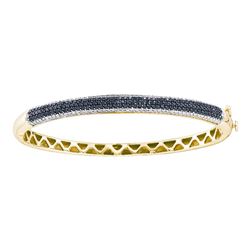 1.5 CTW Black Color Diamond Bangle Bracelet 14KT Yellow Gold - REF-149X9Y