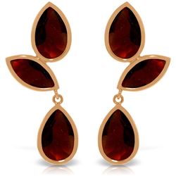 Genuine 13 ctw Garnet Earrings Jewelry 14KT Rose Gold - REF-62W4Y