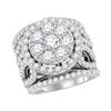 3.99 CTW Diamond Halo Bridal Engagement Ring 14KT White Gold - REF-432W2K