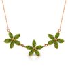 Genuine 4.2 ctw Peridot Necklace Jewelry 14KT Rose Gold - REF-60F7Z