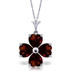 Genuine 3.8 ctw Garnet Necklace Jewelry 14KT White Gold - REF-42V2W