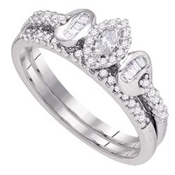 0.30 CTW Marquise Diamond Bridal Ring 10KT White Gold - REF-41Y9X