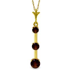 Genuine 1.25 ctw Garnet Necklace Jewelry 14KT Yellow Gold - REF-29Z3N