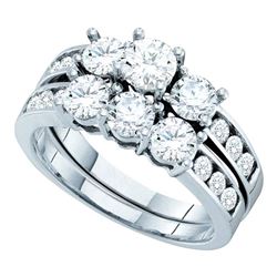 2 CTW Diamond 3-Stone Bridal Engagement Ring 14KT White Gold - REF-269N9F