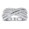 Image 1 : 0.63 CTW Diamond Crossover Five Row Ring 10KT White Gold - REF-41N9F