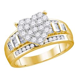 1.03 CTW Diamond Heart Bridal Engagement Ring 10KT Yellow Gold - REF-71M3H