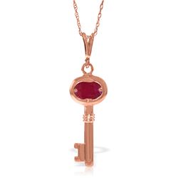 Genuine 0.50 ctw Ruby Necklace Jewelry 14KT Rose Gold - REF-34X3M