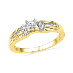 0.20 CTW Diamond Solitaire Bridal Ring 10KT Yellow Gold - REF-22N4F