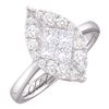0.53 CTW Princess Diamond Soleil Cluster Bridal Engagement Ring 14KT White Gold - REF-97H4M