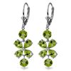 Genuine 5.32 ctw Peridot Earrings Jewelry 14KT White Gold - REF-50T3A