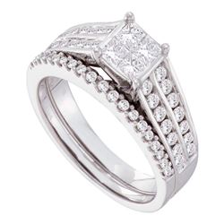 1 CTW Princess Diamond Bridal Engagement Ring 14KT White Gold - REF-132M2H