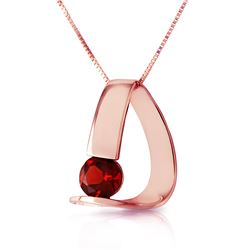 Genuine 1 ctw Garnet Necklace Jewelry 14KT Rose Gold - REF-50T5A