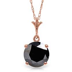 Genuine 1.0 ctw Black Diamond Necklace Jewelry 14KT Rose Gold - REF-72Z7N