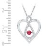 Image 2 : 0.28 CTW Created Ruby Diamond Infinity Heart Pendant 10KT White Gold - REF-19W4K