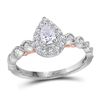 0.71 CTW Pear Diamond Teardrop Bellina Bridal Ring 14KT Two-tone Gold - REF-112X5Y